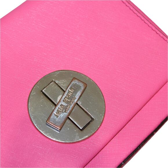 Kate Spade Pink Leather Gold Turn Lock Mini Bag - Picture 7 of 8